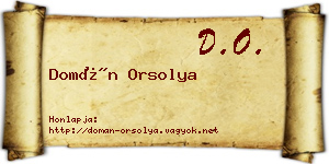 Domán Orsolya névjegykártya