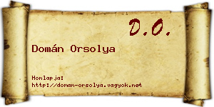 Domán Orsolya névjegykártya